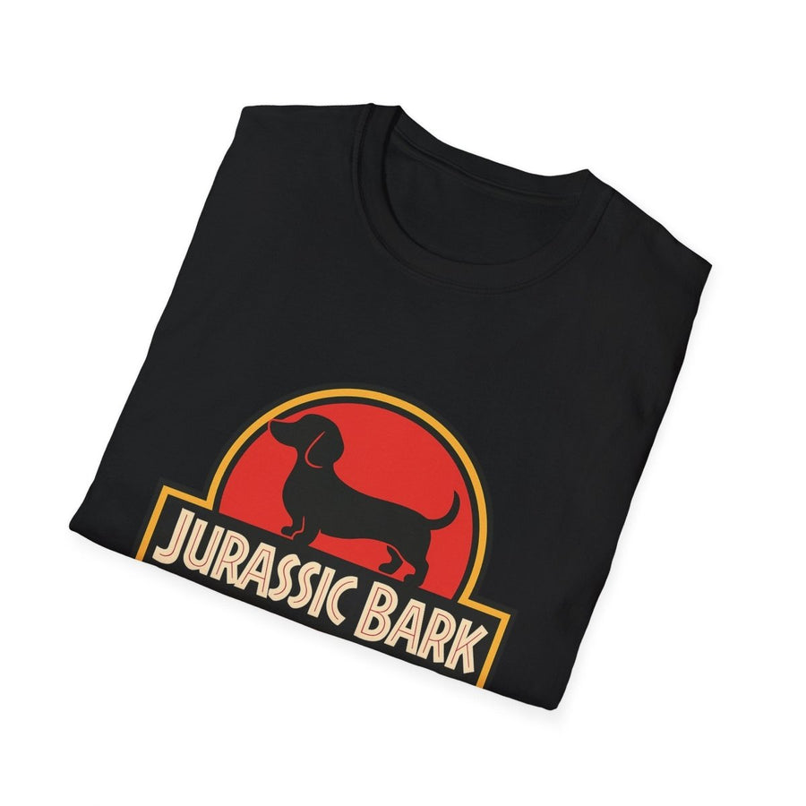 True Insights T-Shirt Jurassic Bark Dackel Edition Detailansicht vom humorvollen Dackel-Print