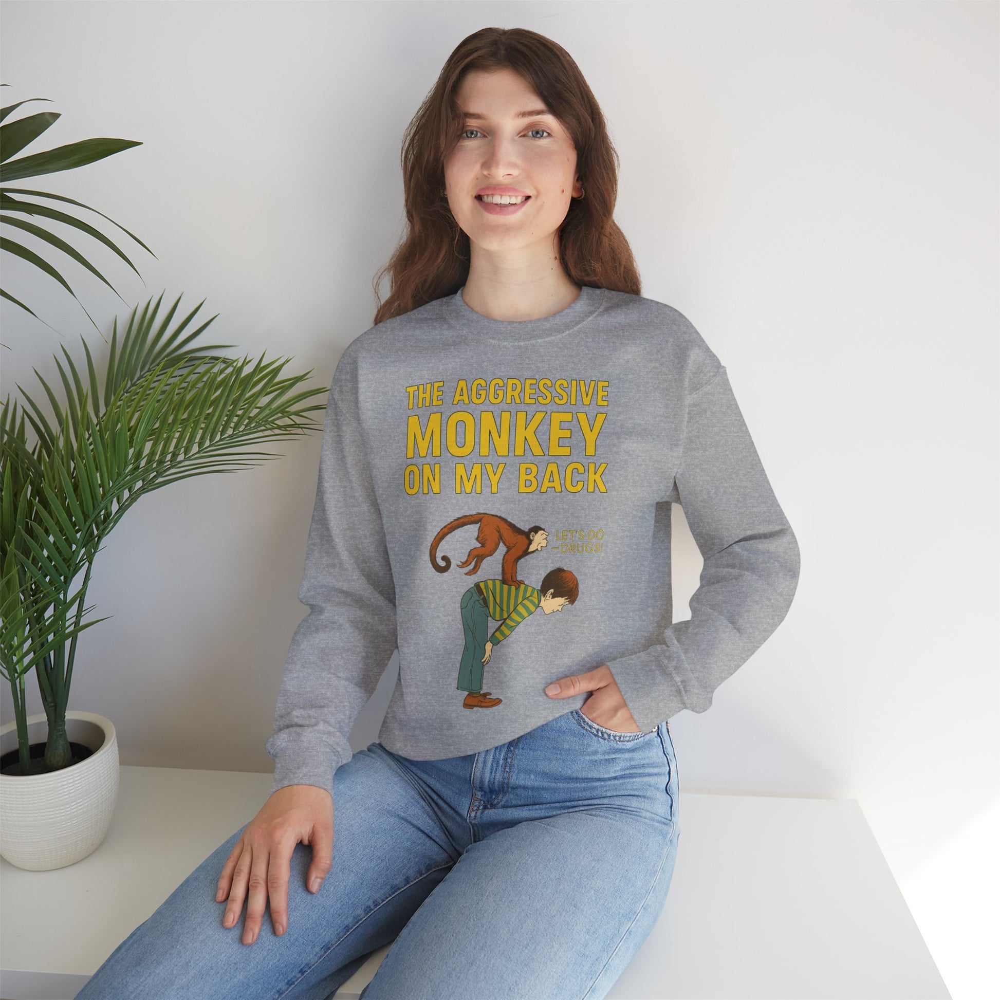 🐒 The Aggressive Monkey on My Back –atire Sweatshirt im Retro-Stil – Freches Satire-Design für mutige Statements | True Insights