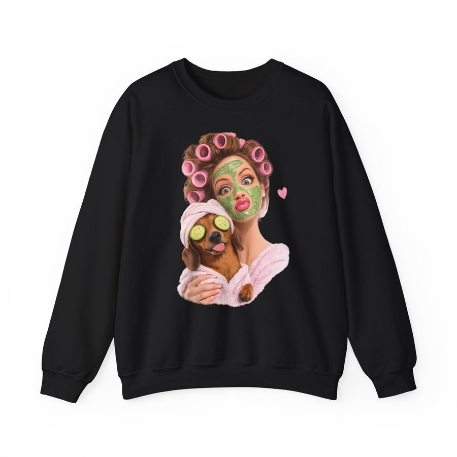 True Insights Dackel Spa Sweatshirt – Lustiges Wellness-Motiv mit Dackel in Black