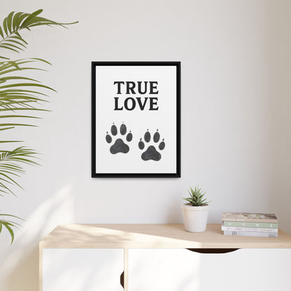 TRUE LOVE – Gerahmtes Wandbild mit Pfotenabdrücken | Tierliebe als stilvolles Geschenk