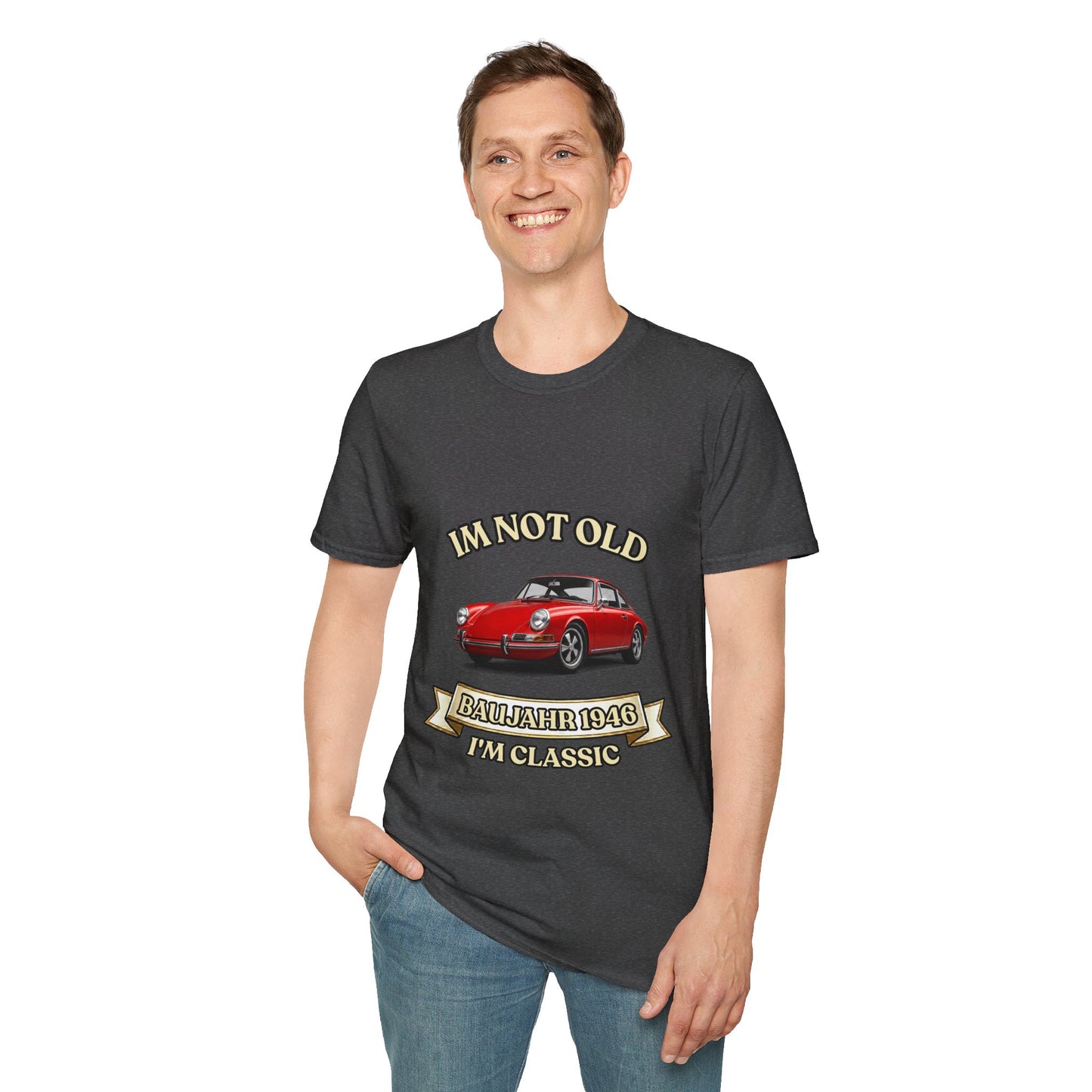 I'm Not Old I'm Classic Baujahr 1946 T-Shirt – Roter Oldtimer Sportwagen Geburtstag Geschenk Unisex