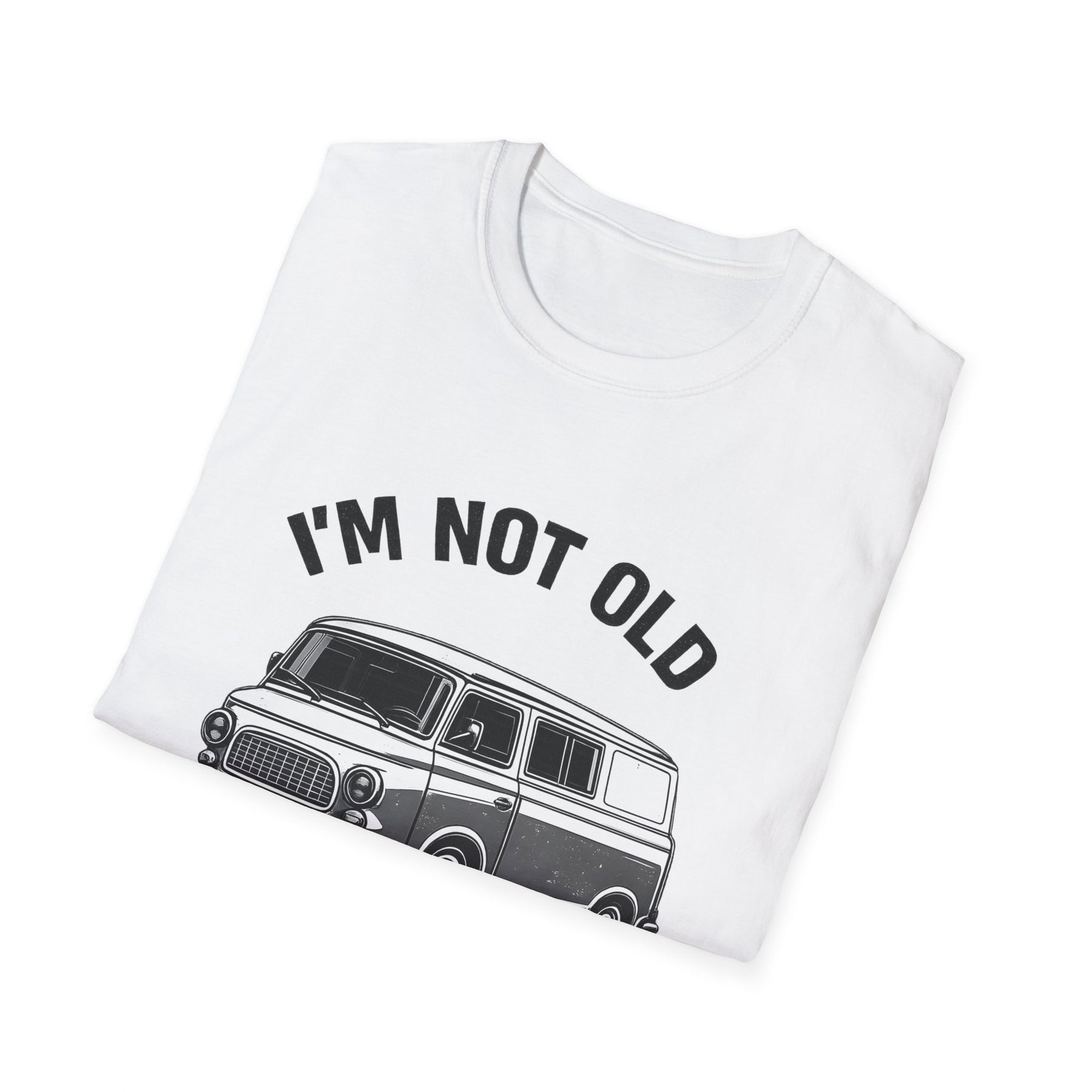 True Insights T-Shirt mit Barkas 100 Oldtimer Transporter und Aufschrift Im Not Old Im Classic