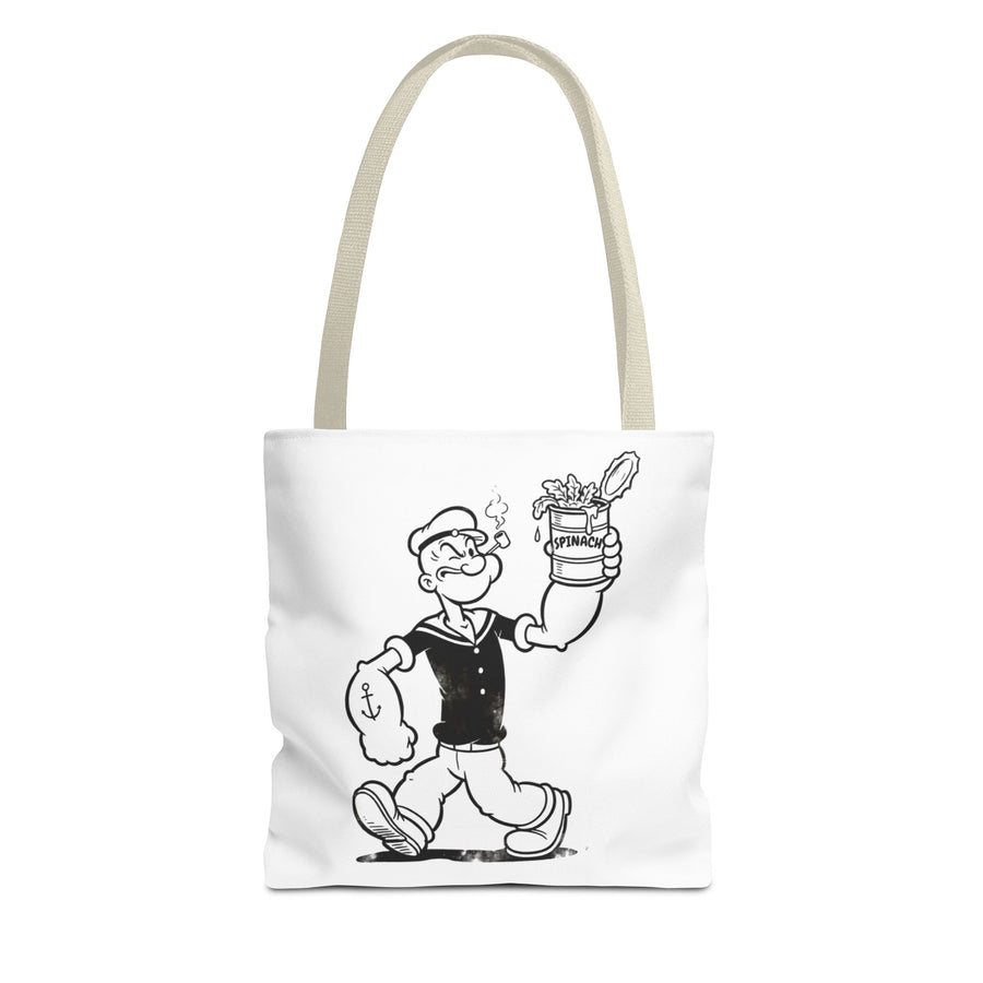 Popeye Spinat Dose Comic Kult Tote Bag – Retro Sailor Beutel aus Polyester, ideal für Comic-Fans & Nostalgiker