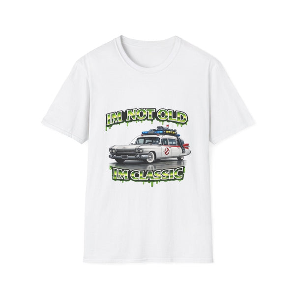 True Insights T-Shirt I'm Not Old I'm Classic mit Retro Ecto-1 Motiv in Weiß, satirisches Vintage-Shirt