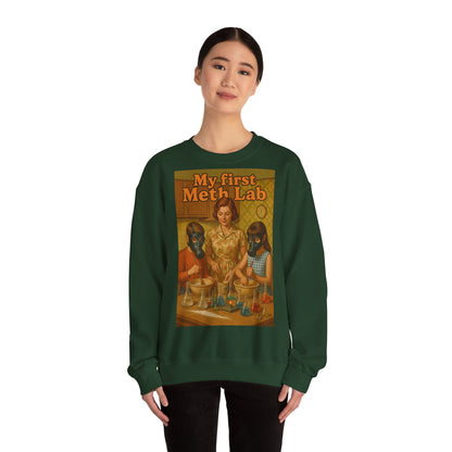 Sweatshirt – „My First Meth Lab“ Sweatshirt – Schwarzer Humor im Retro-Stil | True Insights Design mit Humor