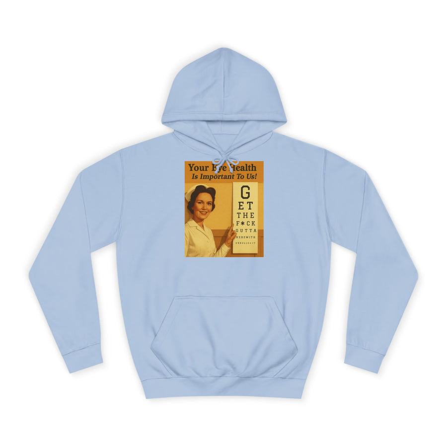 Your Eye Health Is Important To Us Hoodie – Satirisches 50s-Motiv mit Sehtest