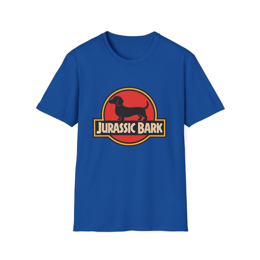 True Insights T-Shirt Jurassic Bark Dackel Edition in Royalblau mit lustigem Dackel-Dinosaurier-Design