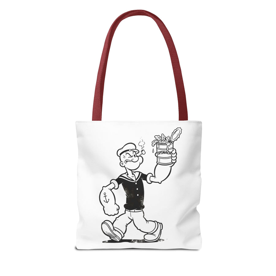 Popeye Spinat Dose Comic Kult Tote Bag – Retro Sailor Beutel aus Polyester, ideal für Comic-Fans & Nostalgiker