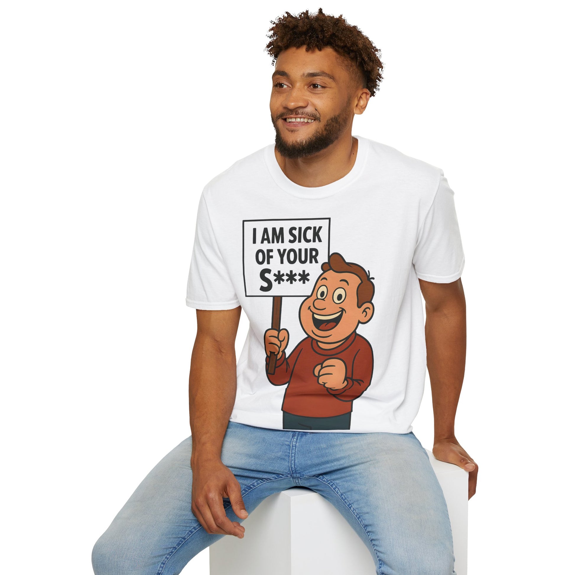 „I Am Sick of Your S*“ – Shirt im Retro-Comic-Look – Freches Satire-Design für mutige Statements | True Insights