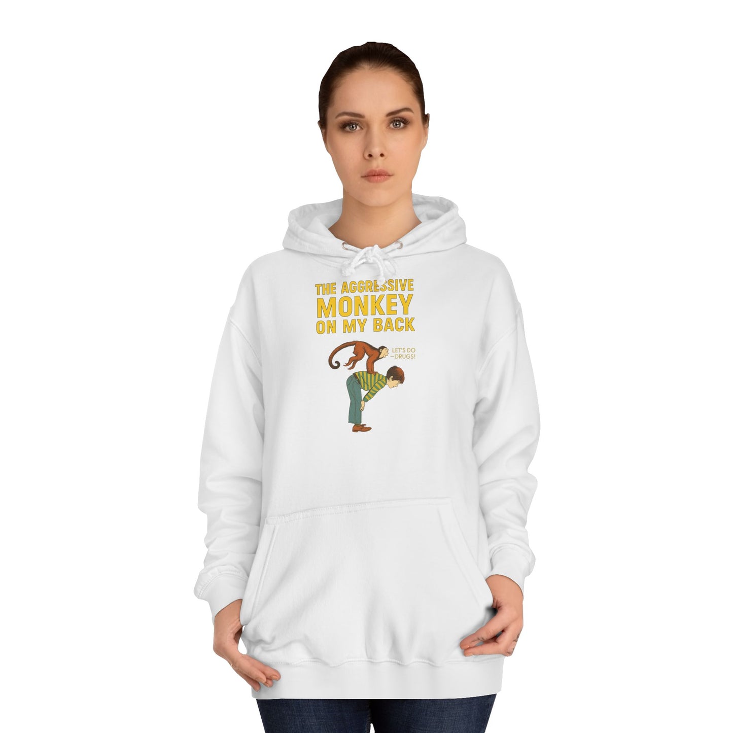 The Aggressive Monkey On My Back Hoodie - Lustiger Affe Vintage Retro Spruch Kapuzenpullover - Ironischer Humor Geschenk