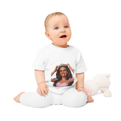 Barbicore Baby T-Shirt – Freche Prinzessin mit Krone & Zunge raus | Lustiges Diva-Motiv für Babys & Kleinkinder