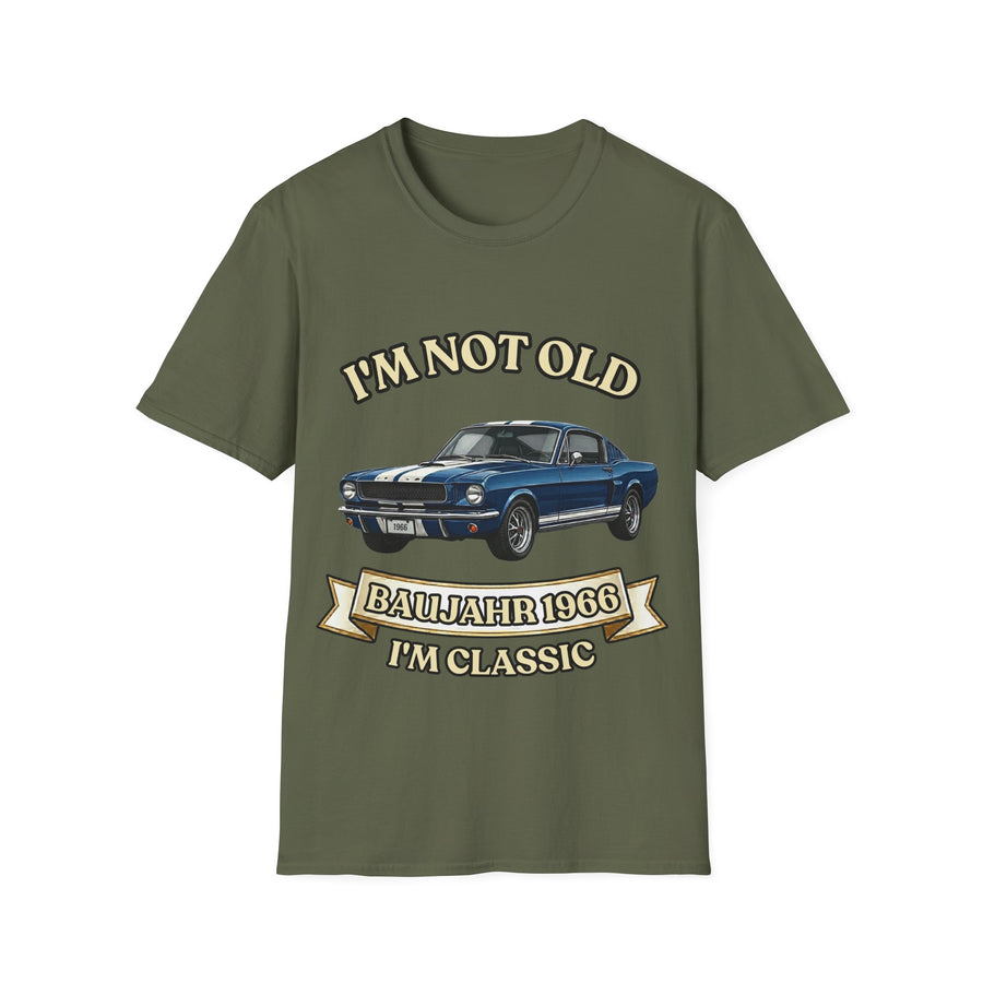True Insights T-Shirt Jahrgang 1966 Oldtimer Im Not Old Im Classic in Militärgrün, Retro Geschenk 60. Geburtstag