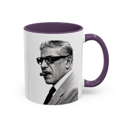Aristoteles Onassis Kaffeetasse – Schwarz-Weiß Porträt mit Zigarre & Brille | Bunte Tasse für Geschichts- & Stil-Fans