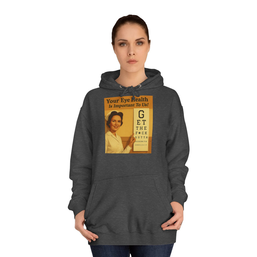 Your Eye Health Is Important To Us Hoodie – Satirisches 50s-Motiv mit Sehtest
