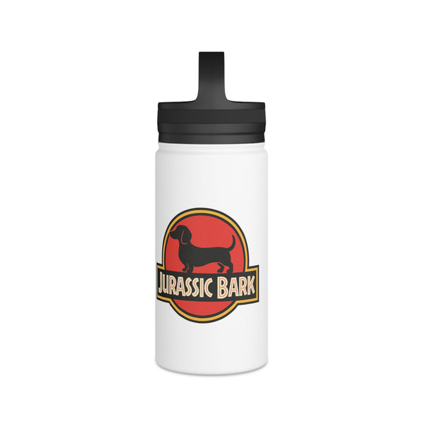 Gourde Inox Jurassic Bark - Design Teckel, Bouteille Isotherme avec Couvercle à Poignée, Cadeau Drôle pour Amoureux des Chiens & Propriétaires de Teckels
