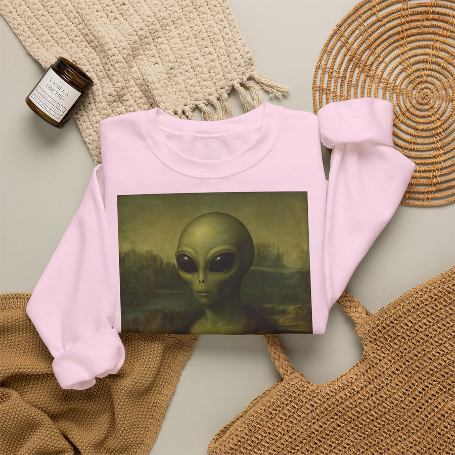 Mona Alien Sweatshirt – Kunstparodie mit Außerirdischer
