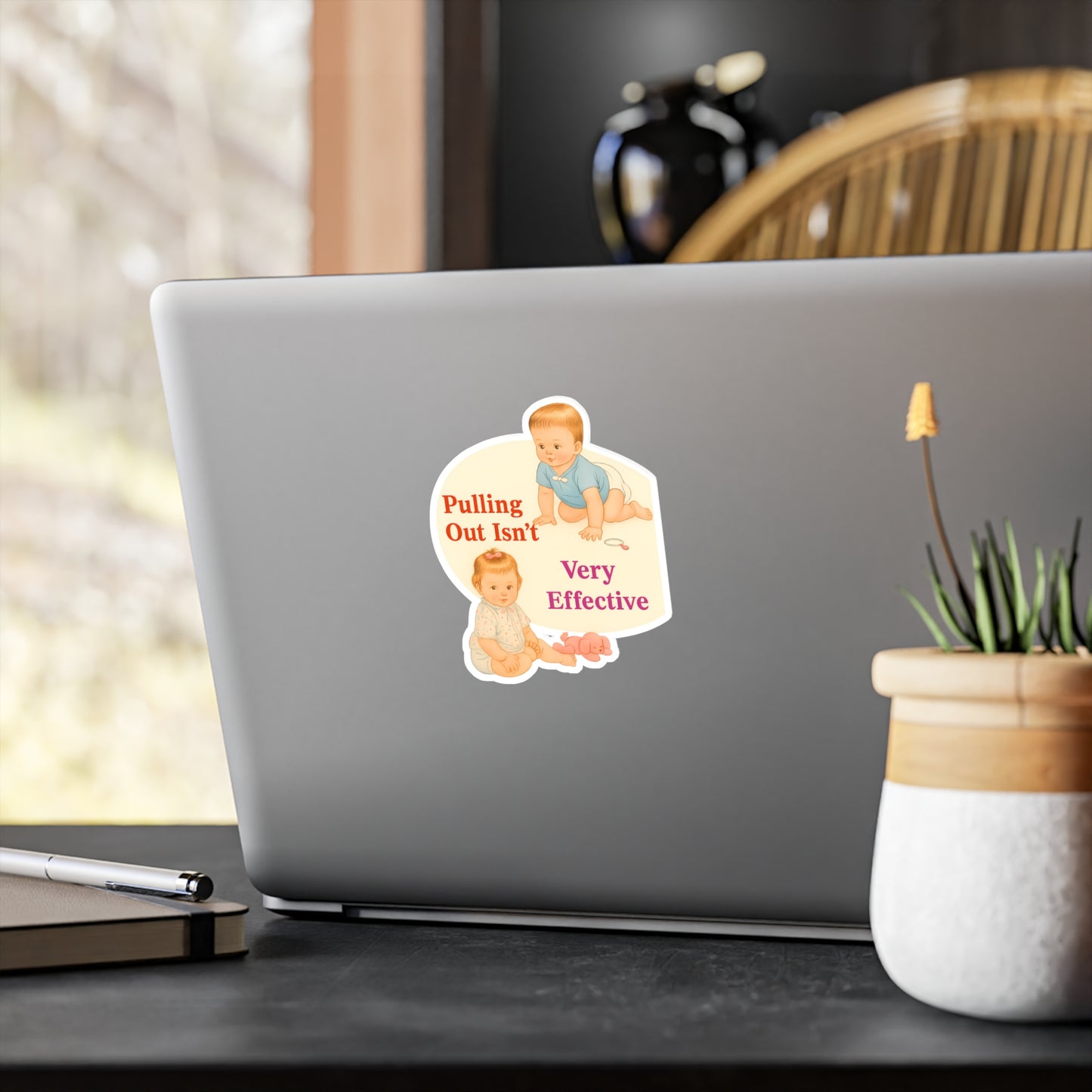 Pulling Out Isn't Very Effective Sticker - Lustiger Retro Baby Spruch Aufkleber für Erwachsenenhumor & Geschenk