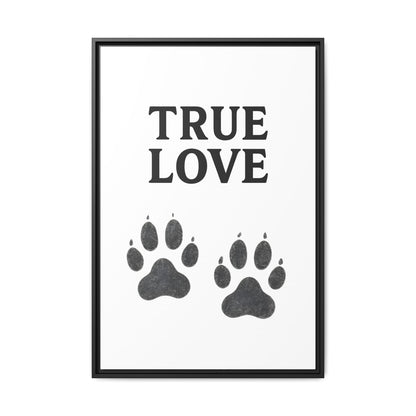 TRUE LOVE – Gerahmtes Wandbild mit Pfotenabdrücken | Tierliebe als stilvolles Geschenk