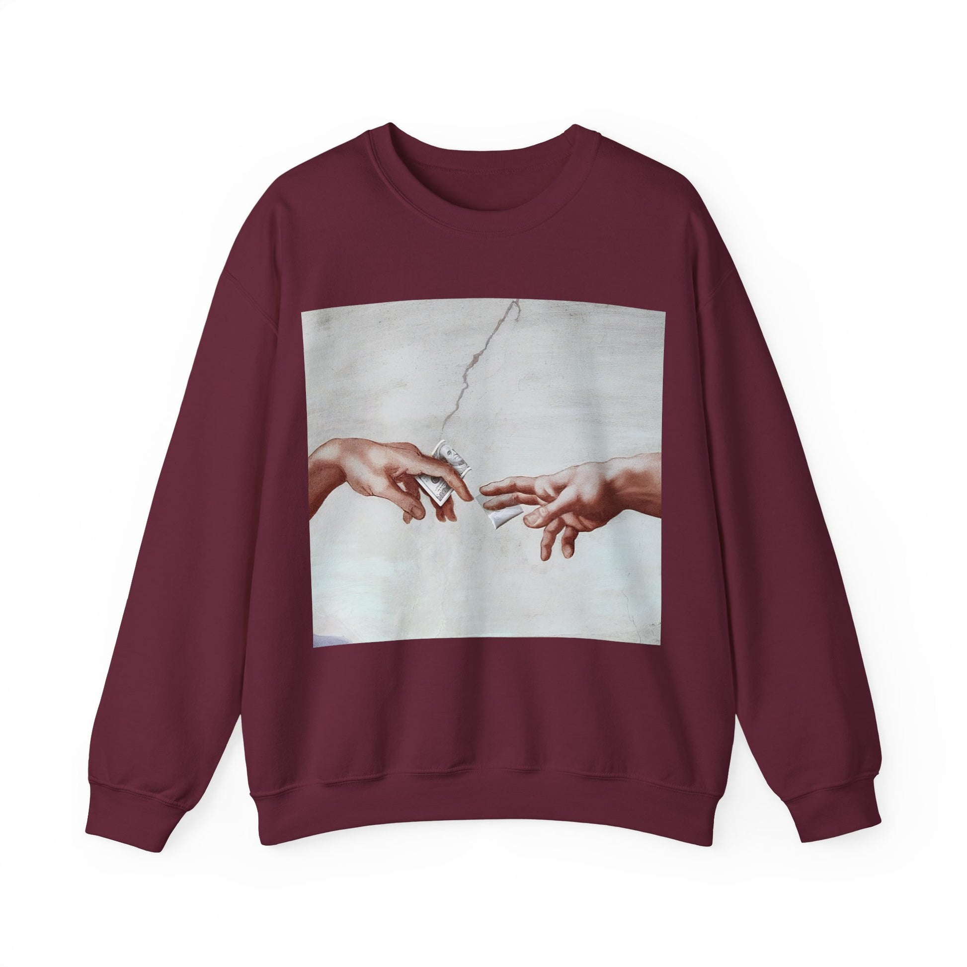 Sweatshirt – The Deal Sweatshirt – Satirische Kunst trifft Streetwear | Michelangelo Meme Design | True Insights Design mit Humor