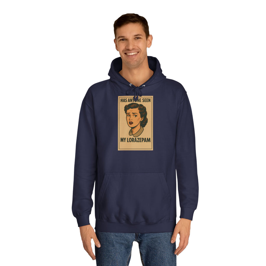 True Insights Has Anyone Seen My Lorazepam Hoodie – Retro-Pop-Art mit schwarzem Humor