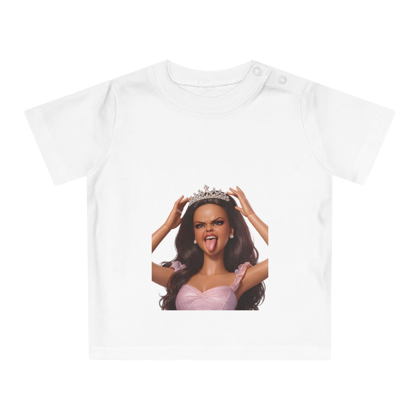 Barbicore Baby T-Shirt – Freche Prinzessin mit Krone & Zunge raus | Lustiges Diva-Motiv für Babys & Kleinkinder