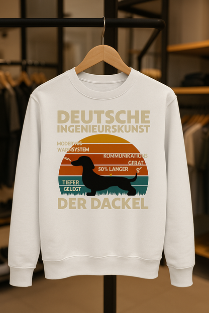 Deutsche Ingenieurskunst – Der Dackel | Satirisches Retro-Design mit Biss Sweatshirt