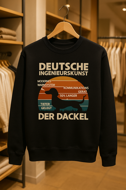 Deutsche Ingenieurskunst – Der Dackel | Satirisches Retro-Design mit Biss Sweatshirt