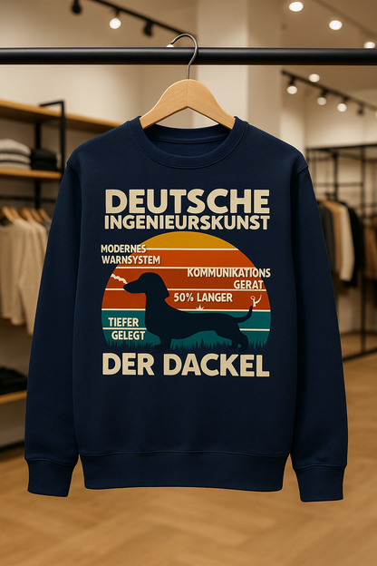 Deutsche Ingenieurskunst – Der Dackel | Satirisches Retro-Design mit Biss Sweatshirt