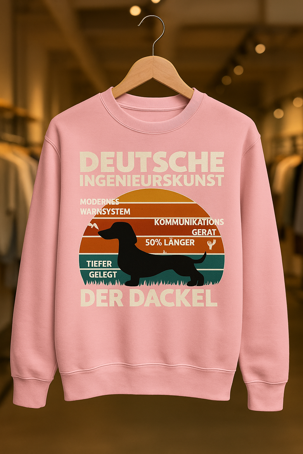 Deutsche Ingenieurskunst – Der Dackel | Satirisches Retro-Design mit Biss Sweatshirt