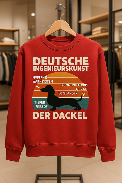 Deutsche Ingenieurskunst – Der Dackel | Satirisches Retro-Design mit Biss Sweatshirt