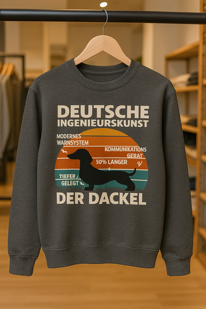 Deutsche Ingenieurskunst – Der Dackel | Satirisches Retro-Design mit Biss Sweatshirt