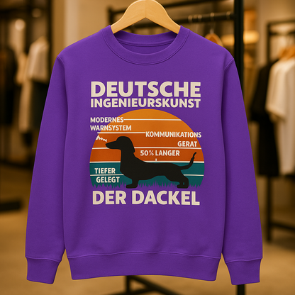 Deutsche Ingenieurskunst – Der Dackel | Satirisches Retro-Design mit Biss Sweatshirt