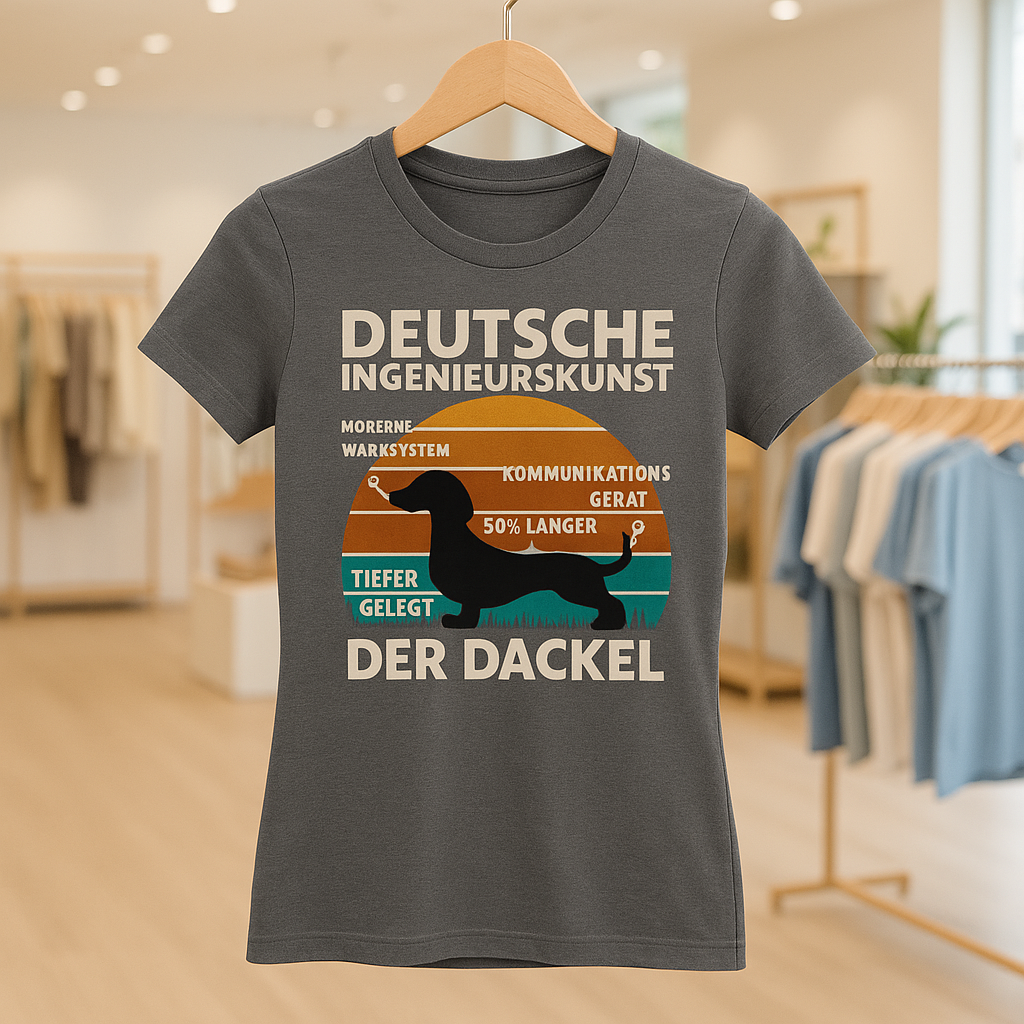 Deutsche Ingenieurskunst – Der Dackel | Satirisches Retro-Design mit Biss Damen Shirt