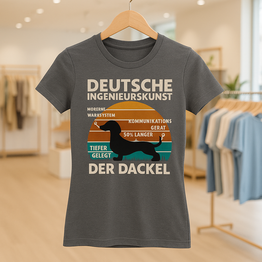Deutsche Ingenieurskunst – Der Dackel | Satirisches Retro-Design mit Biss Damen Shirt