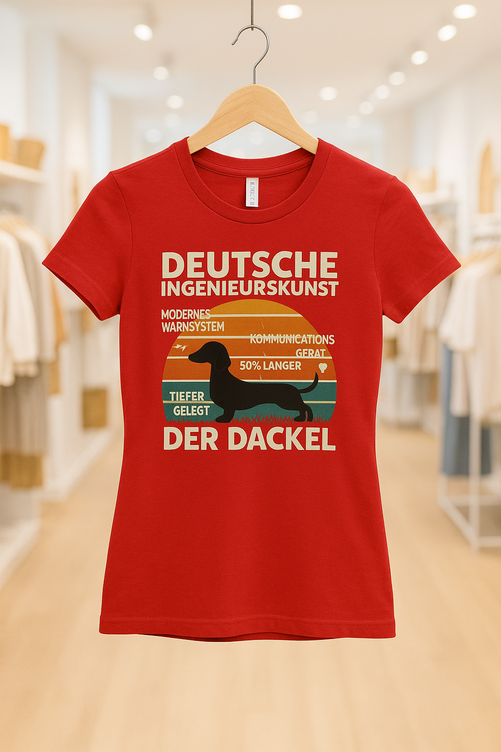 Deutsche Ingenieurskunst – Der Dackel | Satirisches Retro-Design mit Biss Damen Shirt