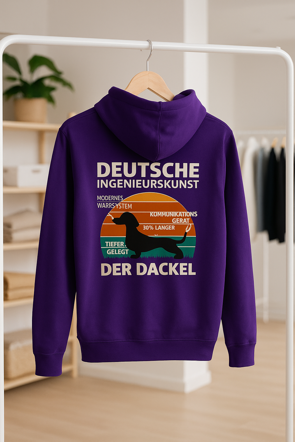 Deutsche Ingenieurskunst – Der Dackel | Satirisches Retro-Design mit Biss ZIP Hoodie-Zip Hoodie-True Insights