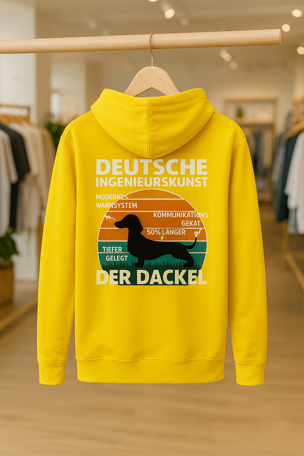 Deutsche Ingenieurskunst – Der Dackel | Satirisches Retro-Design mit Biss ZIP Hoodie-Zip Hoodie-True Insights