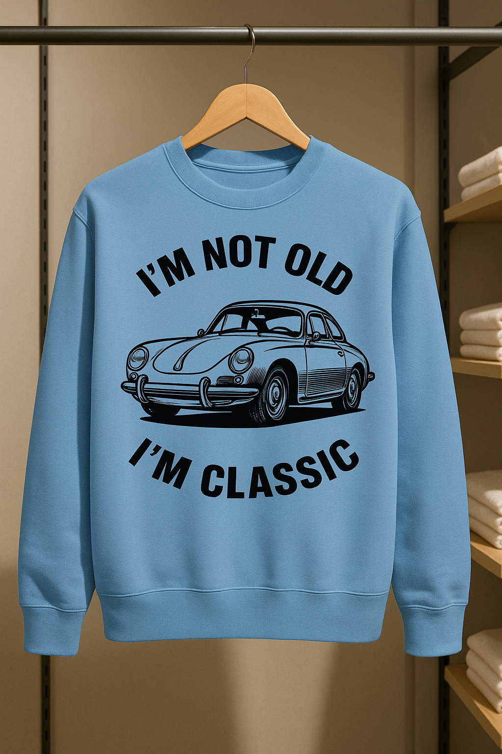 I’m Not Old, I’m Classic – Porsche Retro Car Sweatshirt | Humor für Autoliebhaber-Sweatshirt-True Insights