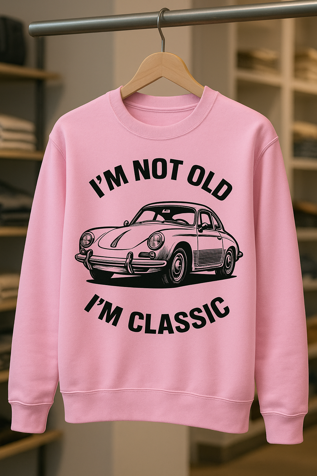 I’m Not Old, I’m Classic – Porsche Retro Car Sweatshirt | Humor für Autoliebhaber-Sweatshirt-True Insights
