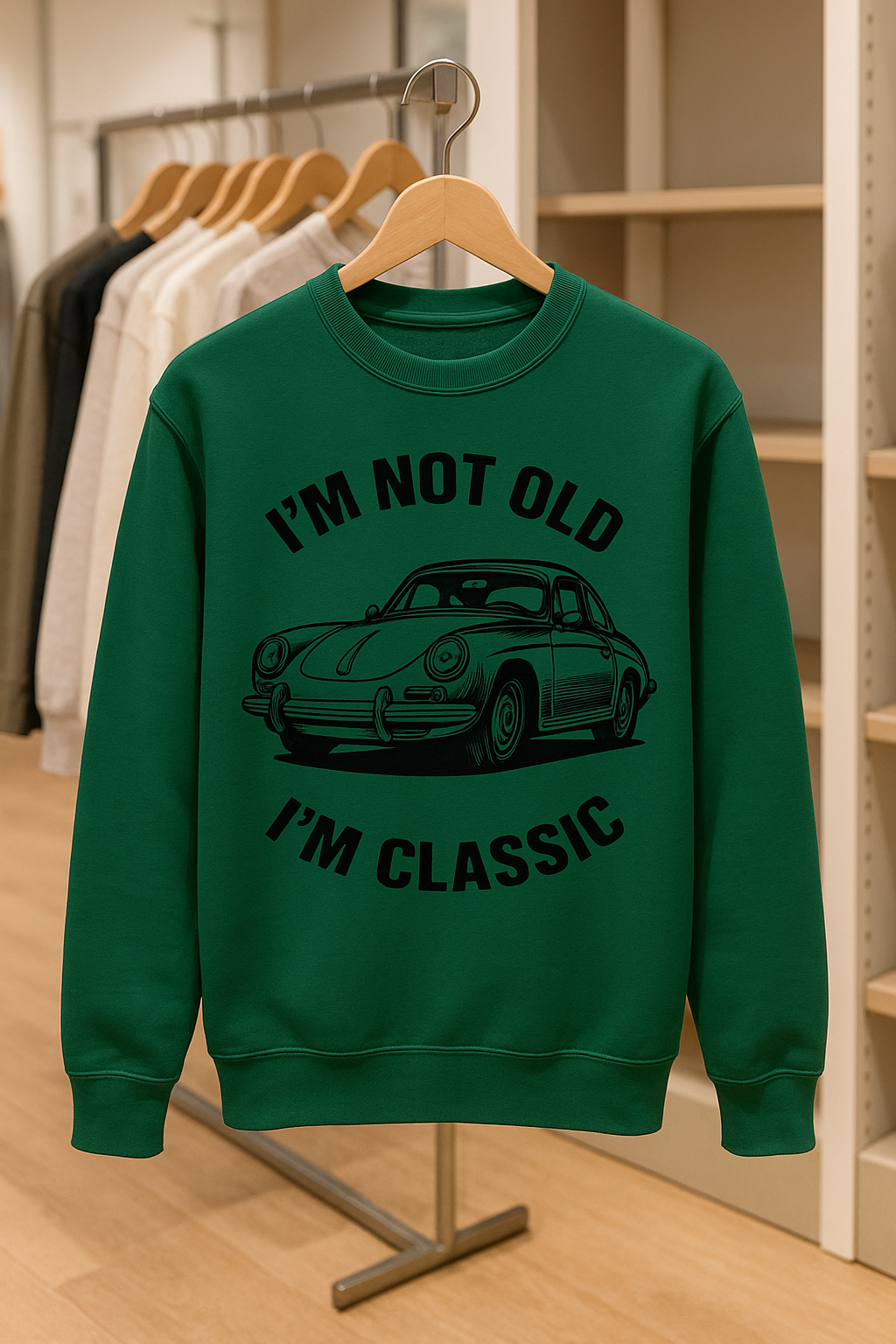 I’m Not Old, I’m Classic – Porsche Retro Car Sweatshirt | Humor für Autoliebhaber-Sweatshirt-True Insights