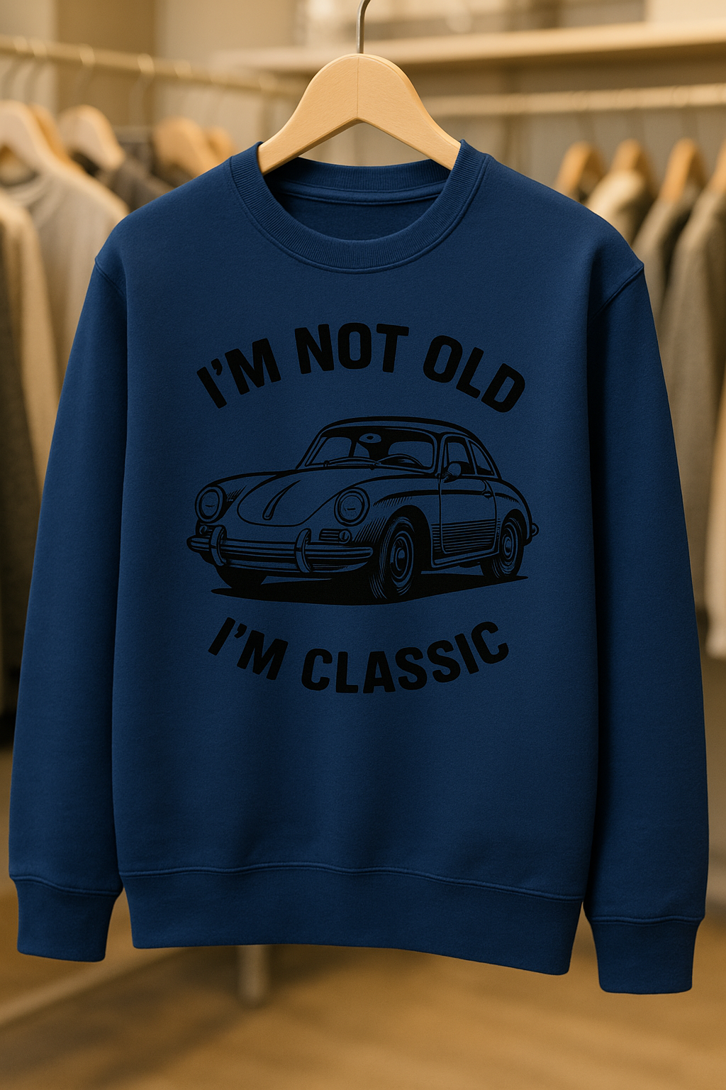 I’m Not Old, I’m Classic – Porsche Retro Car Sweatshirt | Humor für Autoliebhaber-Sweatshirt-True Insights