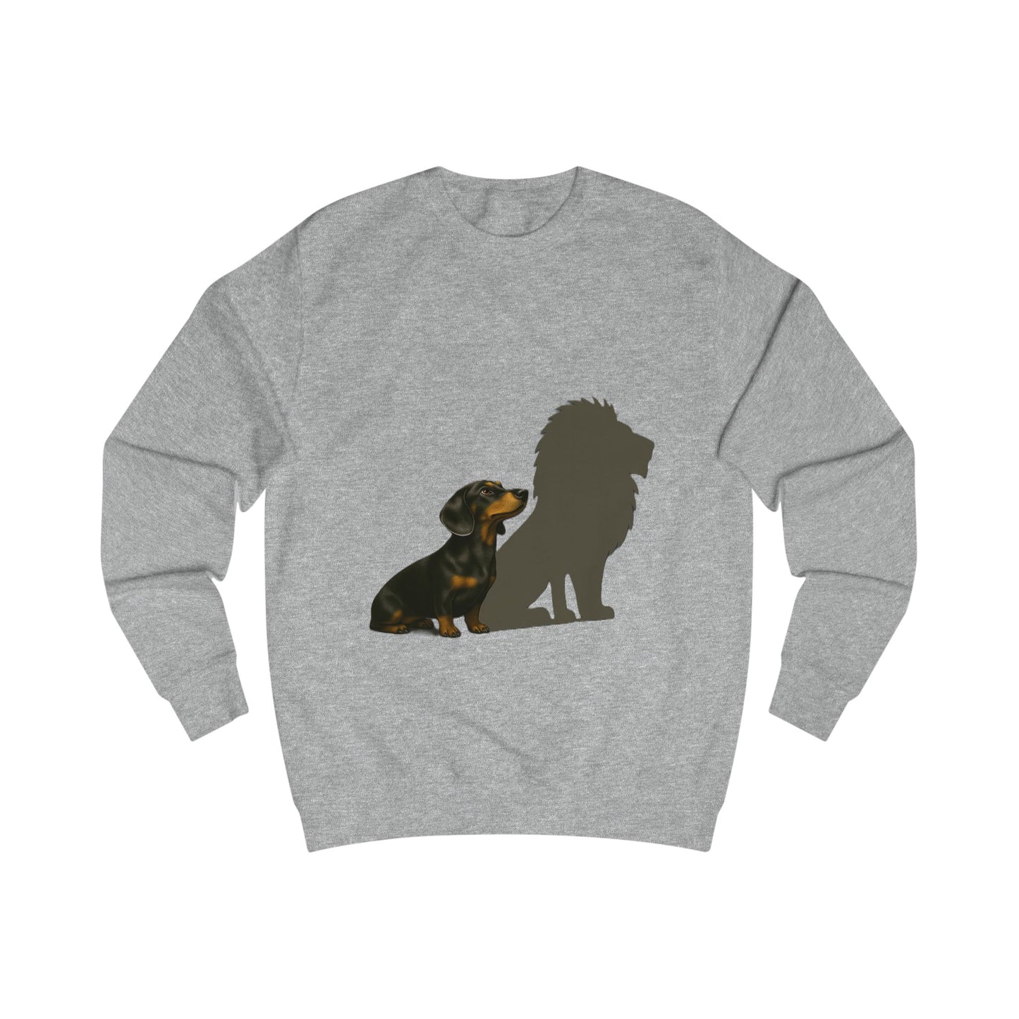 Dackel mit Löwenschatten – Sweatshirt & Hoodie | Kleine Statur. Große Wirkung.-Sweatshirt-True Insights
