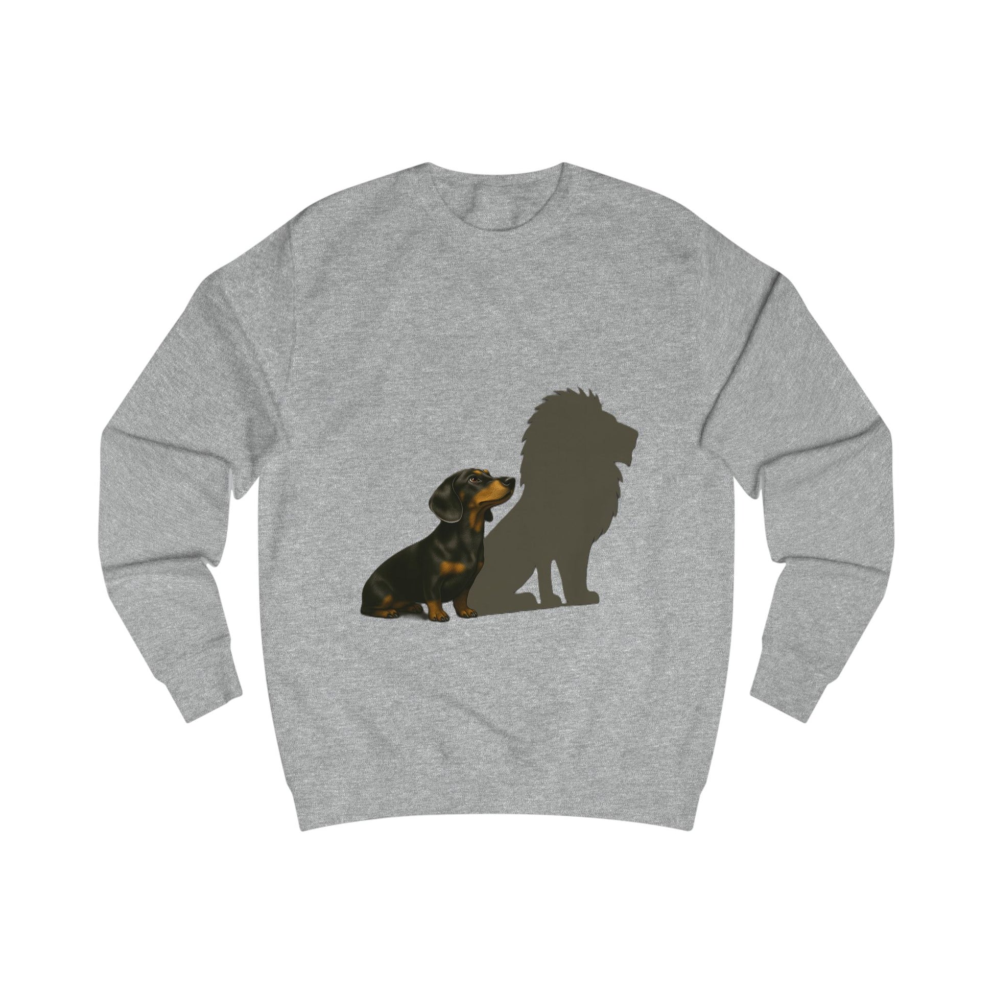 Dackel mit Löwenschatten – Sweatshirt & Hoodie | Kleine Statur. Große Wirkung.-Sweatshirt-True Insights