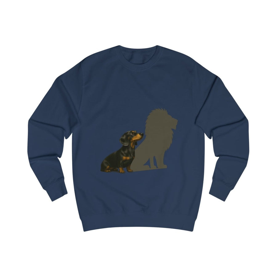 True Insights Sweatshirt Dackel mit Löwenschatten in Oxford Navy mit selbstbewusstem Design