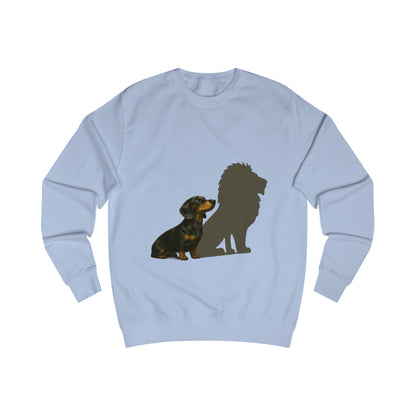 Dackel mit Löwenschatten – Sweatshirt & Hoodie | Kleine Statur. Große Wirkung.-Sweatshirt-True Insights