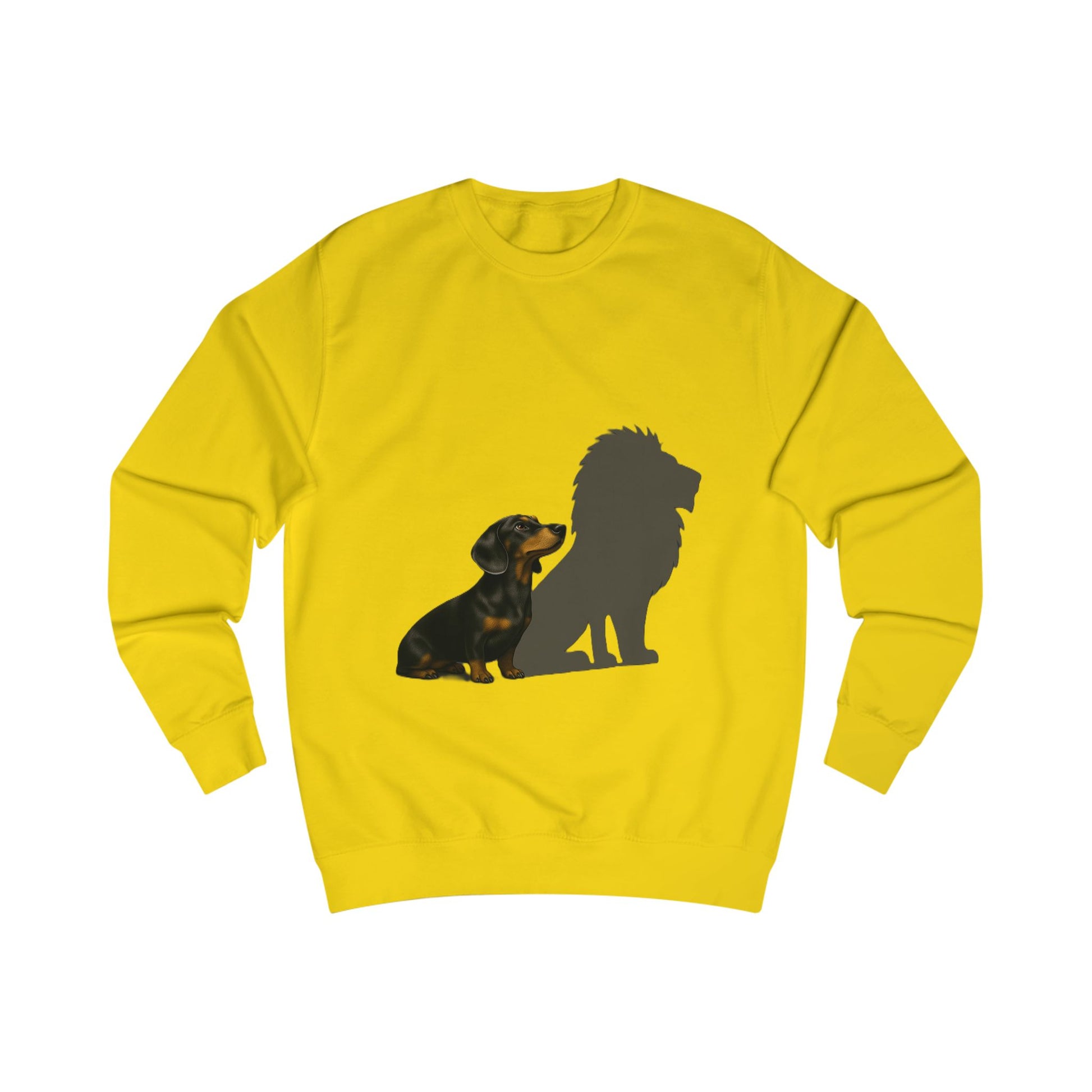 Dackel mit Löwenschatten – Sweatshirt & Hoodie | Kleine Statur. Große Wirkung.-Sweatshirt-True Insights