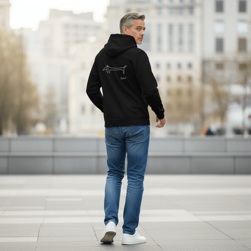 Dackel ZIP Hoodie Picasso  Minimalistisches Statement Sweatshirt für Hundeliebhaber