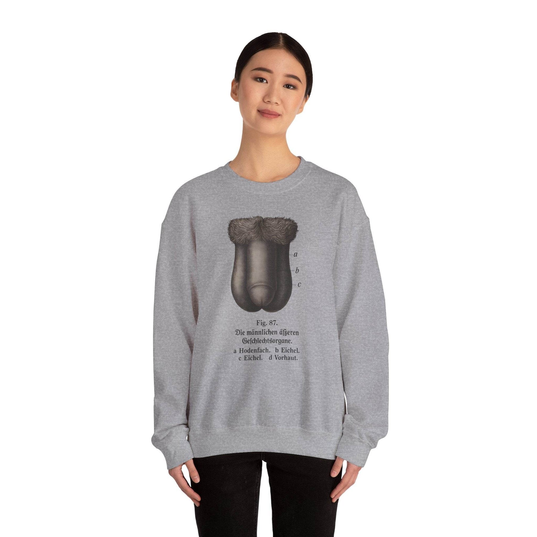 Anatomie Sweatshirt – Fig. 87: Die männlichen äußeren Geschlechtsorgane | Bildungswitz & Stil - True Insights