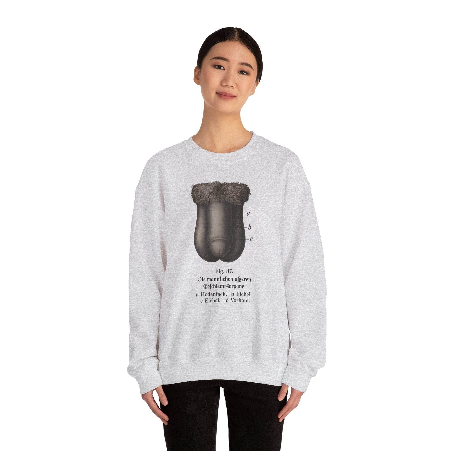 Anatomie Sweatshirt – Fig. 87: Die männlichen äußeren Geschlechtsorgane | Bildungswitz & Stil - True Insights