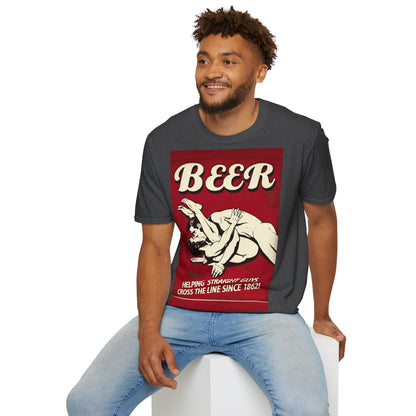 🍻 BEER - Helping Straight Guys Cross the Line Since 1862! – Freches Satire-Design für mutige Statements | True Insights